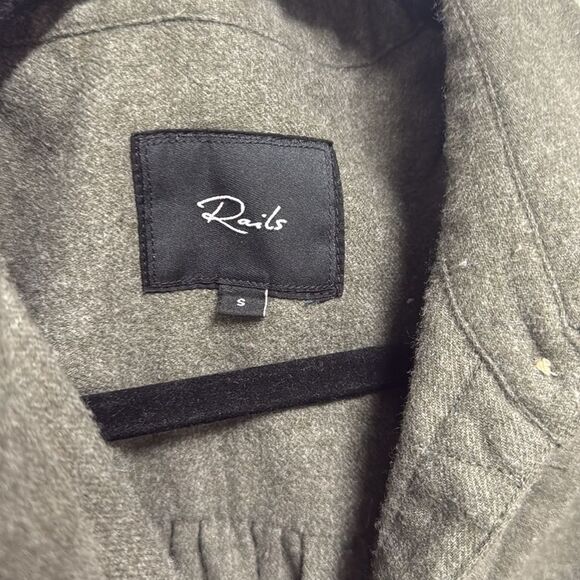 RAILS Heavy Olive Green Belted Long Sleeve Dress Jacket - Button Down - Picture 2 of 4